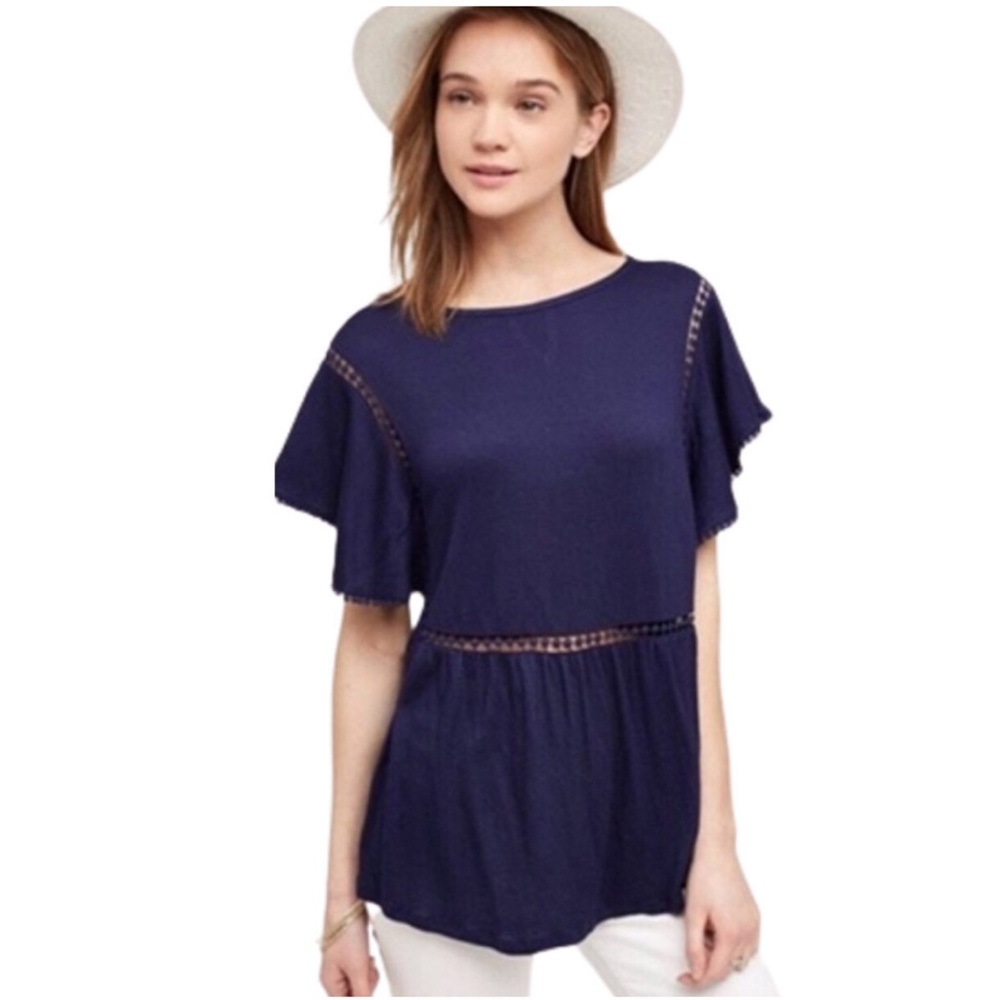 On The Road by Anthropologie Crochet Boho Top
